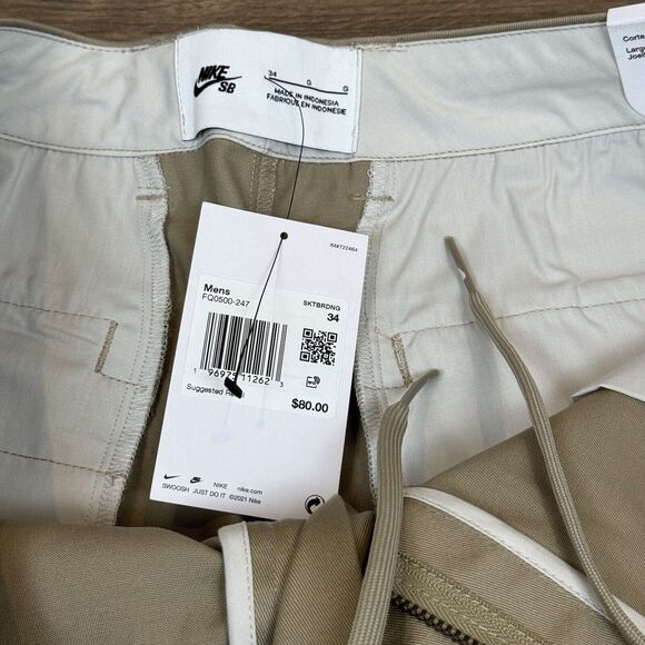 Nike SB El Chino Skate Shorts Size 34" Waist Men Khaki FQ0500-247 New Baggy Y2K - Picture 7 of 7